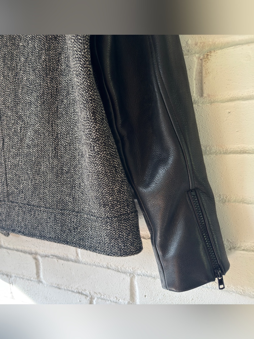 *RARE* TIMO WEILAND Leather & Herringbone Wool Bomber Jacket - Men’s MEDIUM - Picture 11 of 15